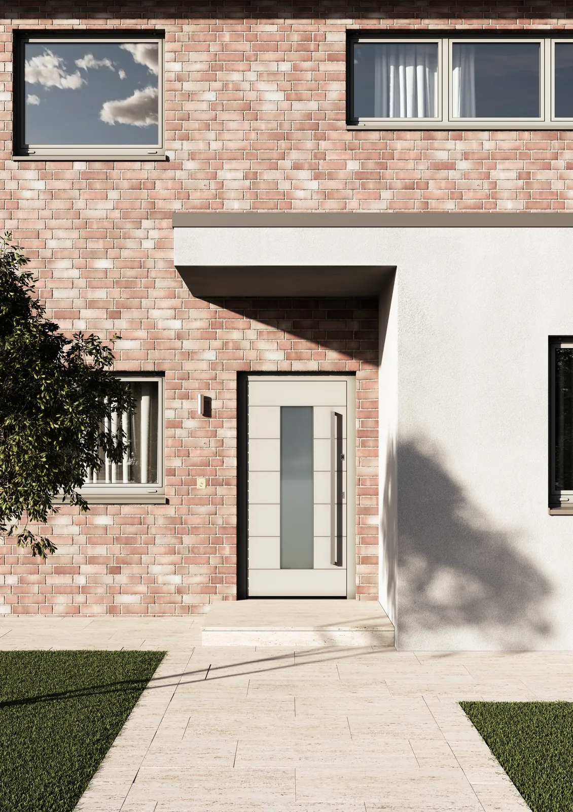 ADORO Annona an einem Haus mit Klinkerfassade, Visualisierung