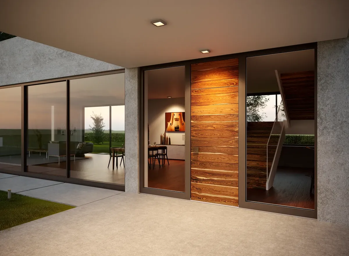 Visualisierung: Eingang mit FENNEN Designschale aus Bocote