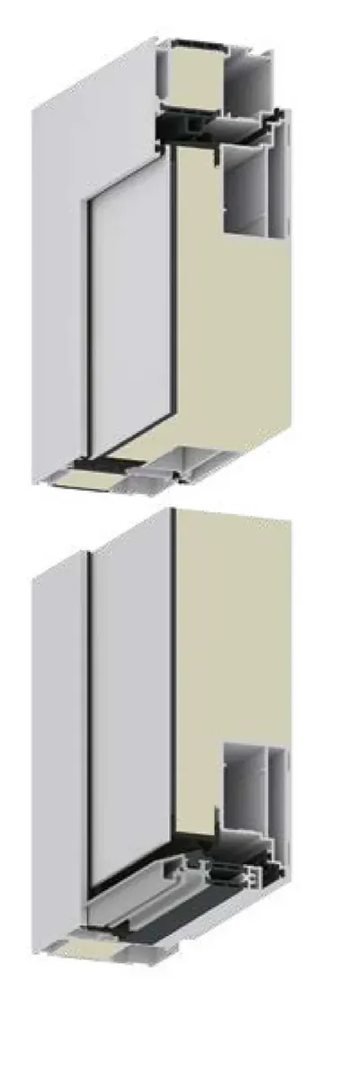 Schnitt durch das Türprofil mit gedämmtem Kern (Katalog ADORO GREEN LINE)